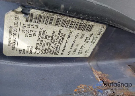 1997 Nissan Sentra Gle/Gxe/Xe from USA, damaged, VIN 1N4AB41D6VC788057